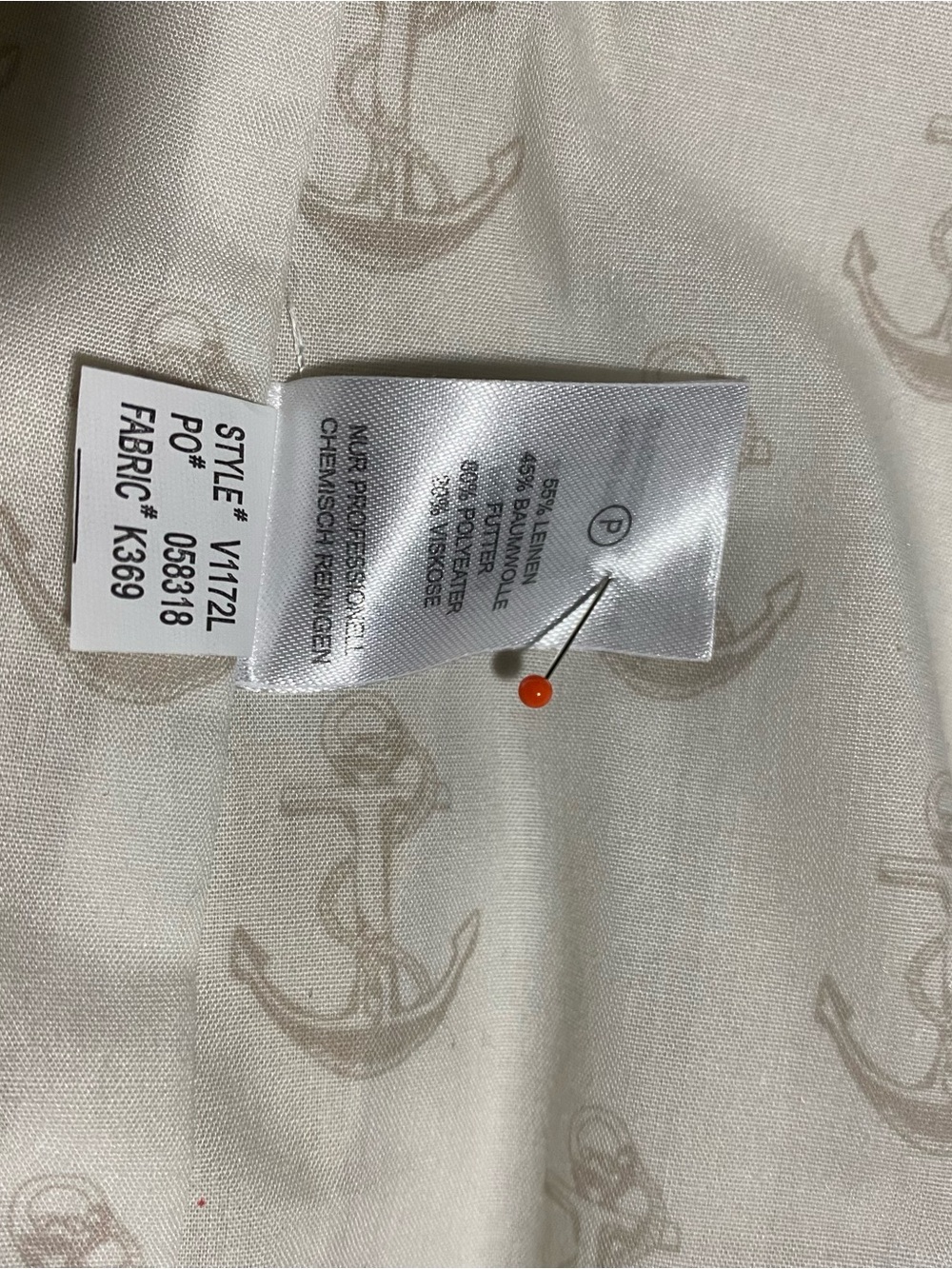 British Khaki Cream Linen-Blend Single-Button Blazer with Blue Stripe Accents S - Picture 10 of 10